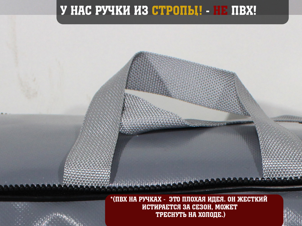 Накладки на банки в лодку комплект, сумка и две накладки 90x20 серые